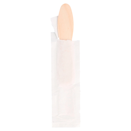 [170.45] Ice-cream spoons wrapped 7,5cm Natural wood (600st/doos)