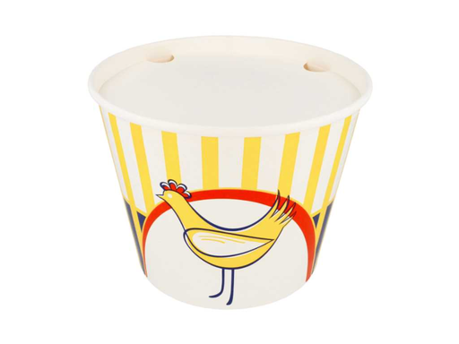 [178.66] Chicken Buckets + Lids 4500ml (150oz.)21,6/16x16,8cm White Cardboard (40st/pak)