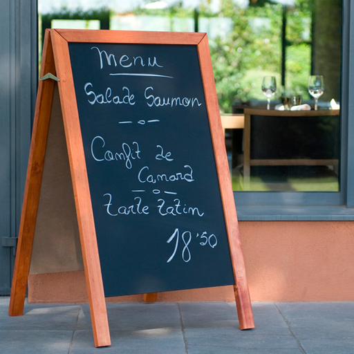 [180.44] A-Frame Blackboard / Stoep Krijtbord 65x80x115cm Wood/Black (per stuk)