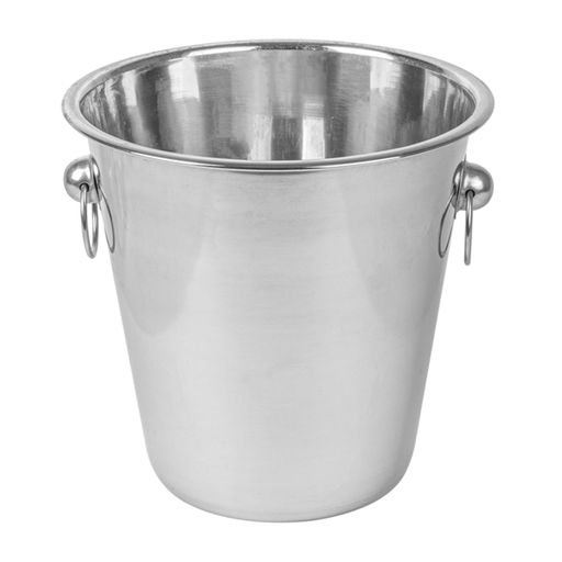 [184.99] Champagne Bucket with Handles 21x21cm Silver Stainless Steel (per stuk)