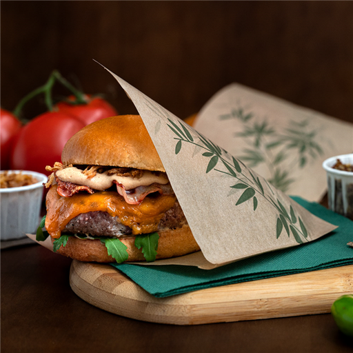 [186.39] Shoarma/Grill zakjes / 2 sides open bags "Feel Green" Kraft 16x16,5cm (500pcs/pack)