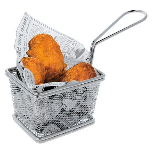 [186.56] Mini Fryers 1 portion 10x7,8x7cm Chroom (per stuk)