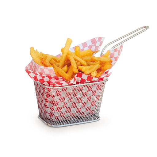 [186.58] Mini Fryer Squared 10x10x7,5cm Silver Stainless Steel per pc