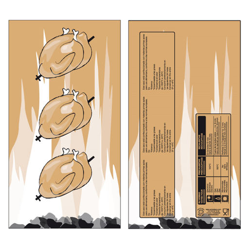 [188.30] Kraft+PP Bag for Roast Chicken (Kipzak) 18+6x35cm (100st/pak)