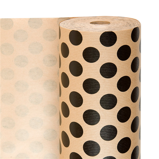 [192.53] GIFT WRAP Kabo papier Polka Dot Kraft (100m x 70cm / 60gr) Per rol