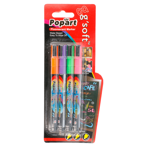 [192.83] Pennenset voor Blackboard kleuren: Oranje, Paars, Groen, Roze (4pennen/pak)