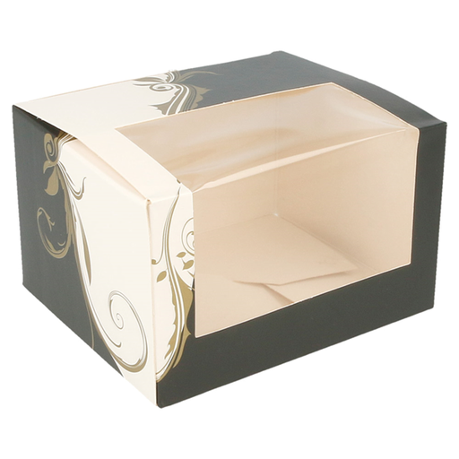 [204.74] Cake boxes with window 'The pack classic' 250gsm 11x13x8cm White cardboard (50st/pak)