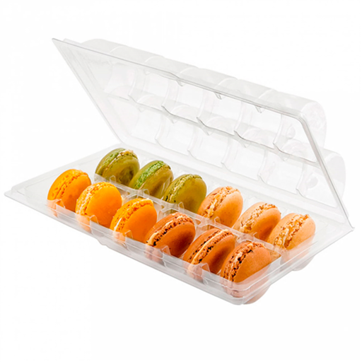 [205.37] Blisters 12 Macaroons 13,3x22,5x5cm Clear PET (75st/doos)